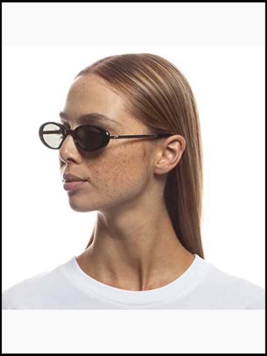 Oval Minimalist Y2K Sunglasses with Metal Temples main image 6
